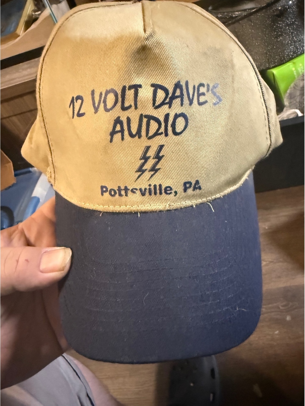Vintage 12 Volt Dave's Audio Pottsville PA Two-Tone Baseball Cap